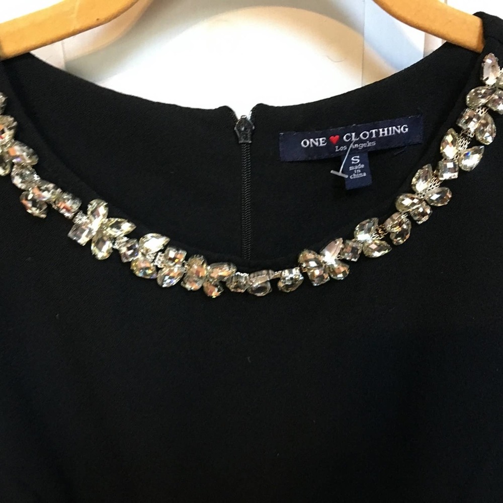 One Clothing Black Dress w/ Rhinestone Detail - Picture 5 of 8